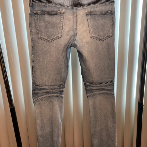 SS17 Blue Balmain Biker SELVEDGE Denim Jean 32x32 - Picture 2 of 6